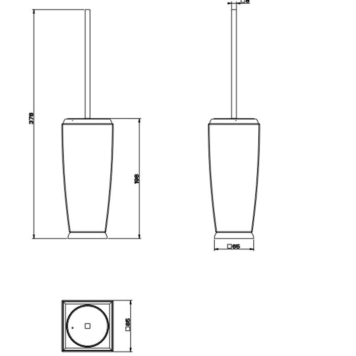 Ершик для унитаза напольный керамический, Gessi Mimi, хром/белый арт. 33244#031