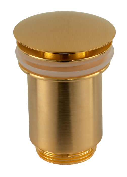 Донный клапан с переливом 1”1/4 золото матовый, Remer, 905CC114BG