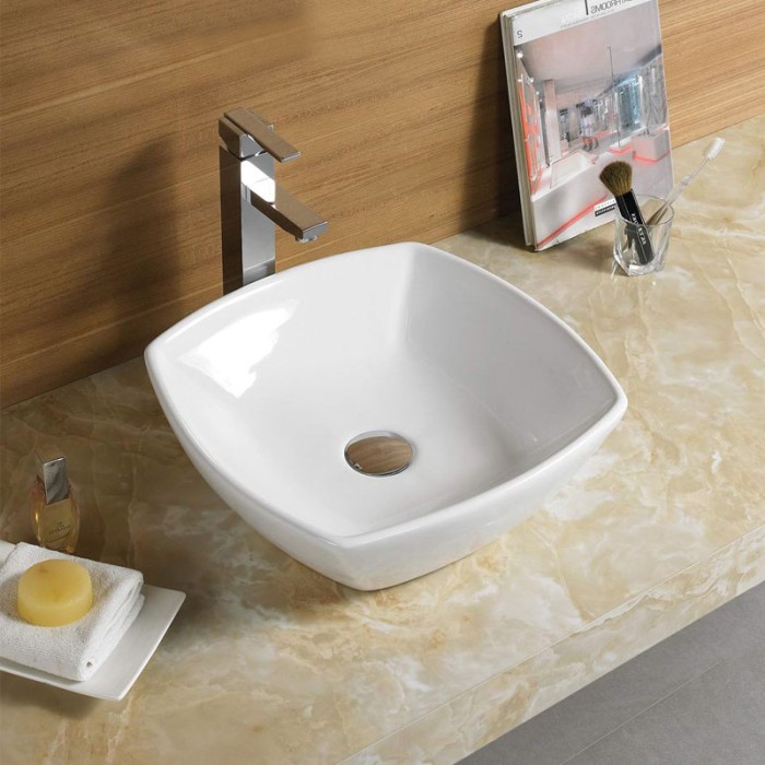 Раковина накладная 420х420х135 белая, Azario - AZ-2076 SP