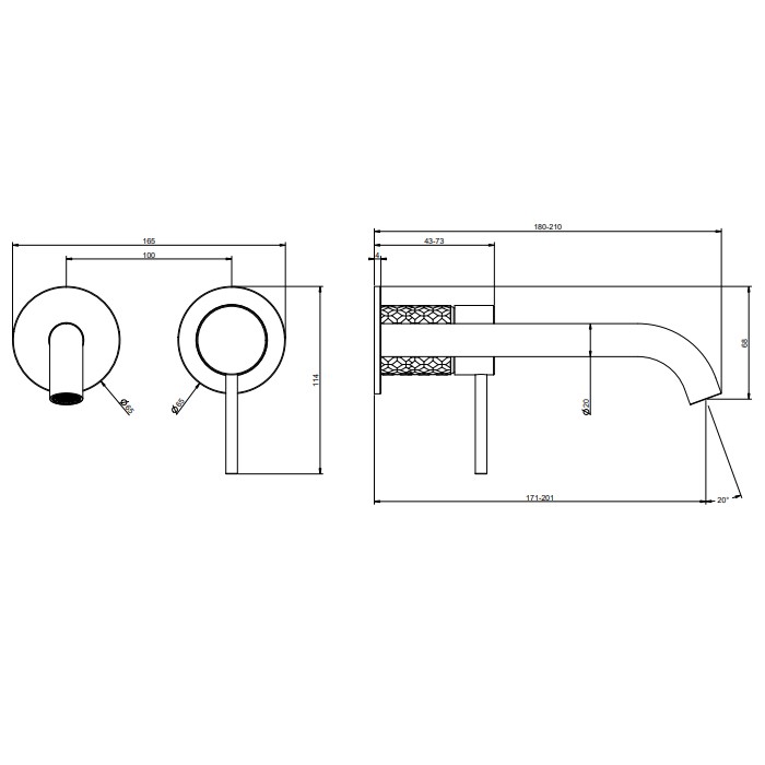 Смеситель для раковины, встраиваемый, Gessi 316, black xl арт. 54186#299