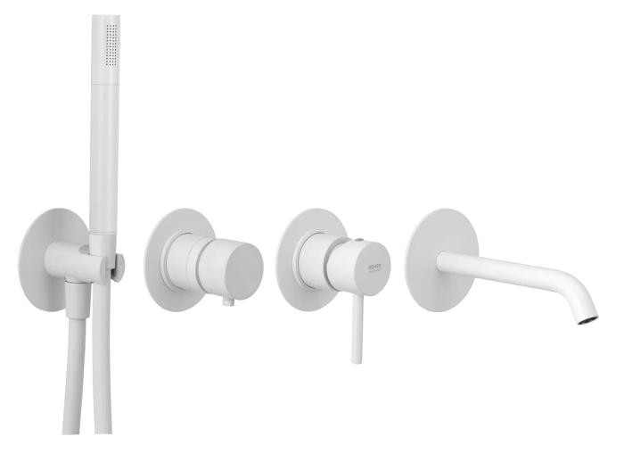 Смеситель для ванны белый матовый, Remer X Style, скрытого монтажа X96S03ROXXBO