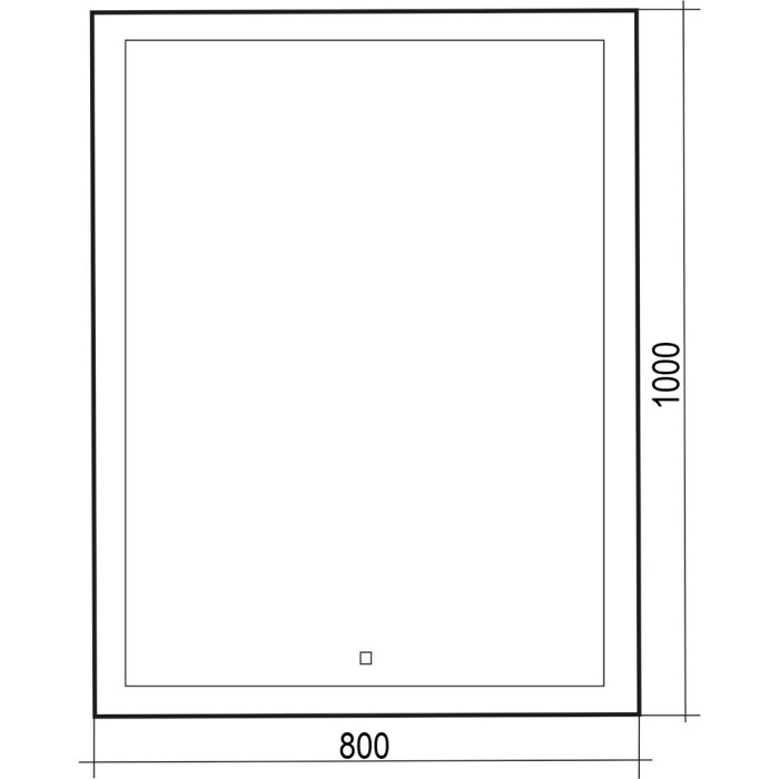 Зеркало 800х1000 вертикальное c подсветкой и диммером, сенсор выкл, Azario Гуверт - LED-00002354