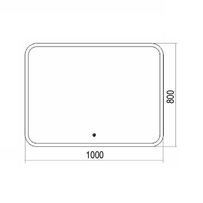 Зеркало New 1000х800 c подсветкой и диммером, bluetooth, двойной подогрев, часы, сенс выкл, Azario Стив new - LED-00002376