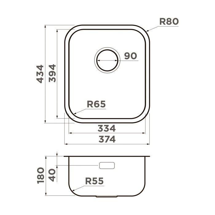 Кухонная мойка Omoikiri Omi 38-U, цвет I-IN нерж. сталь, цвет нержавеющая сталь арт. 4997435