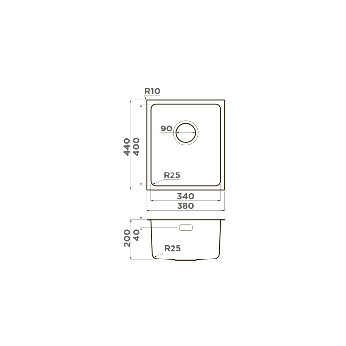 Кухонная мойка Omoikiri Tadzava 38-U, цвет I-IN нерж. сталь, цвет нержавеющая сталь арт. 4993077