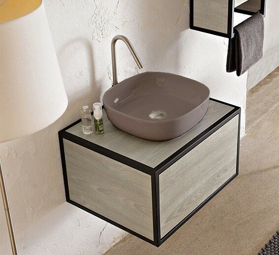 Раковина накладная, без перелива, без отверстий, цвет песочный матовый, Scarabeo Glam - 1806 52