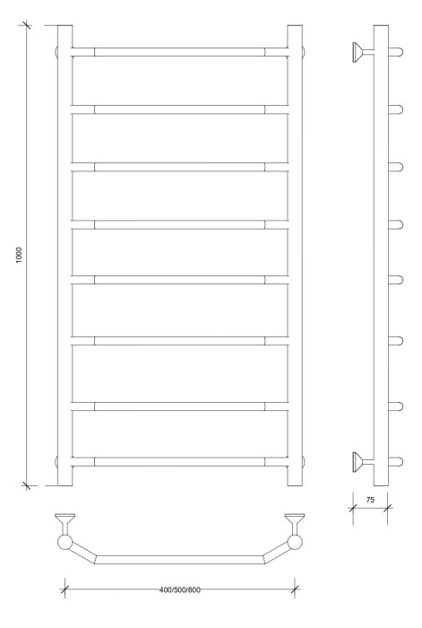 Полотенцесушитель водяной 100x60 Агата 1 (хром) Secado арт. 4603759405063