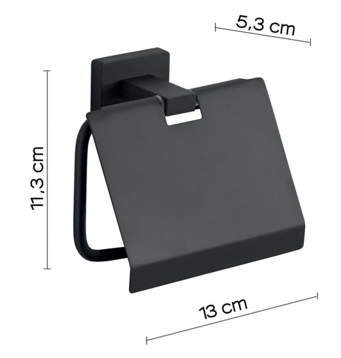 Бумагодержатель с крышкой Atena Gedy, 4425(14) цвет: черный