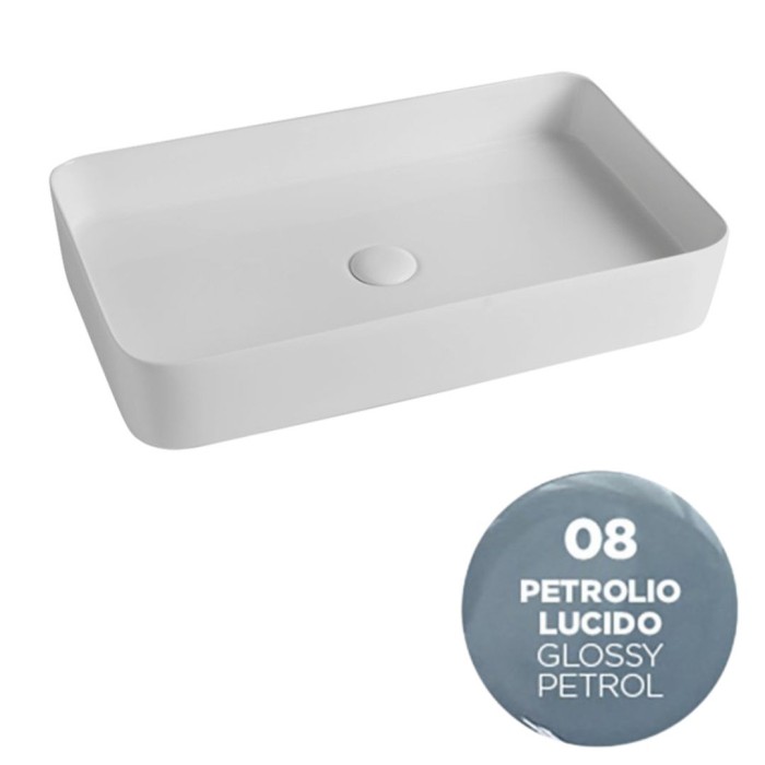 Накладная раковина 65x40xh11 см, Olympia ceramica Smash, нефть глянцевый арт. SMA42RE65008