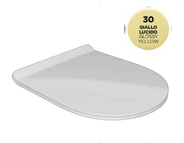 Сиденье с микролифтом и съемными петлями, тонкое для унитаза, Olympia ceramica Clear, желтый глянцевый арт. C5CN30