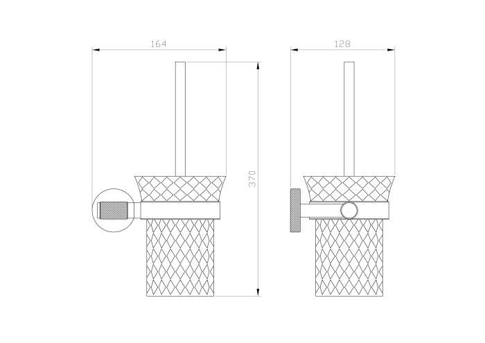 Туалетный ершик в комплекте, Wonzon & Woghand Majestic, WW-9229 цвет: черный