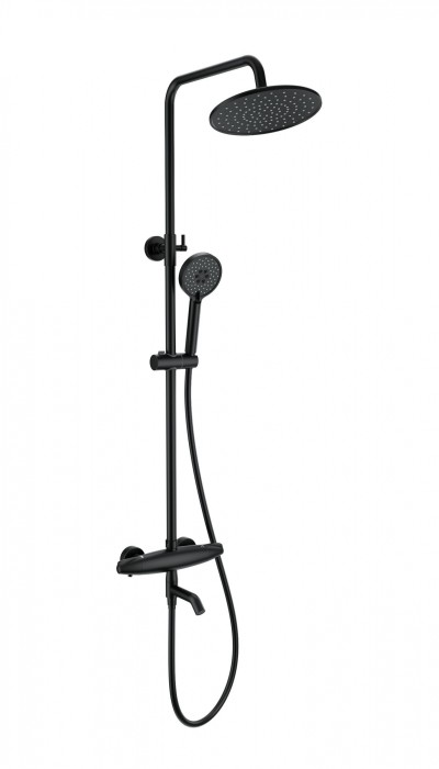 Душевая система с термостатом, Wonzon &amp; Woghand Capsule, WW-B3031-A3-MB цвет: черный