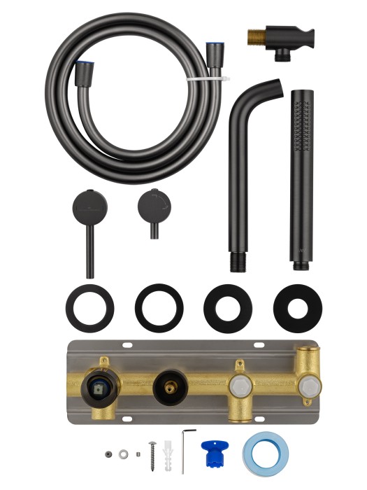 Смеситель для ванны встраиваемый, Wonzon & Woghand Stick, WW-889017-BGM цвет: графит