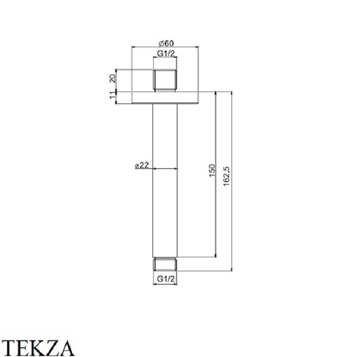 Fima Carlo Frattini Держатель для душа, потолочный, 150мм., Wellness, F2584CR цвет: хром