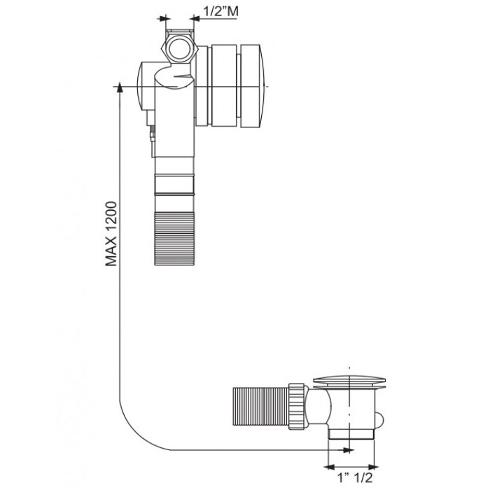 Fima Carlo Frattini Сливной гарнитур для ванны, click clack, c наполнением, F2003ERBS цвет: белый