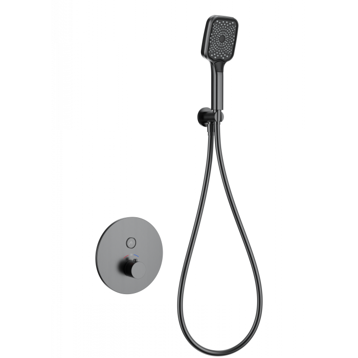 Смеситель для душа с термостатом встраиваемый, Wonzon &amp; Woghand, WW-D1017-A-BGG цвет: графит