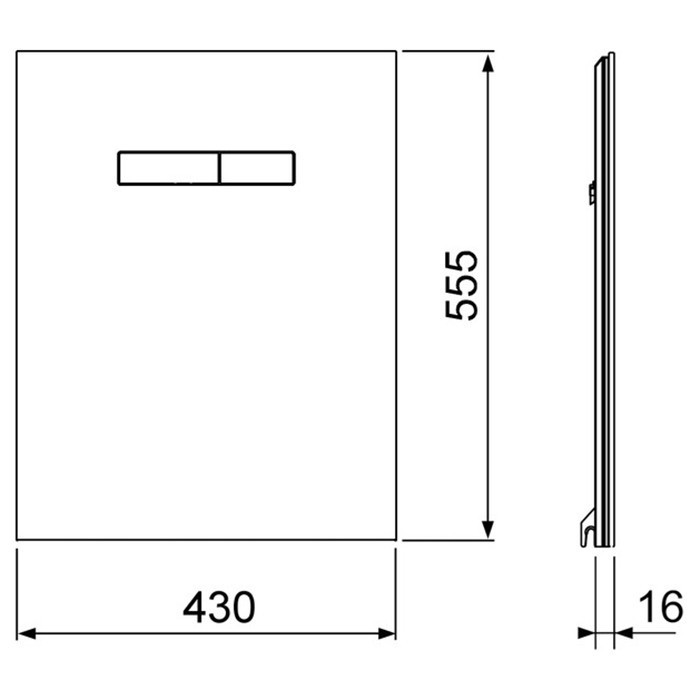 Комплект для установки стандартного унитаза с верхней панелью из черного стекла с механическим блоком управления и нижней панелью стекло черное, lux TECE арт. 9650005 9650105