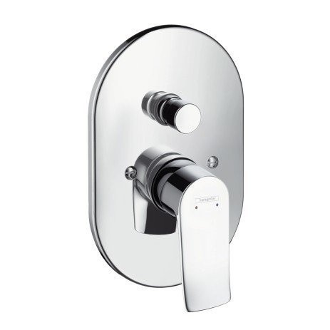 Смеситель для ванны скрытого монтажа, Hansgrohe Metris, хром арт. 31484000