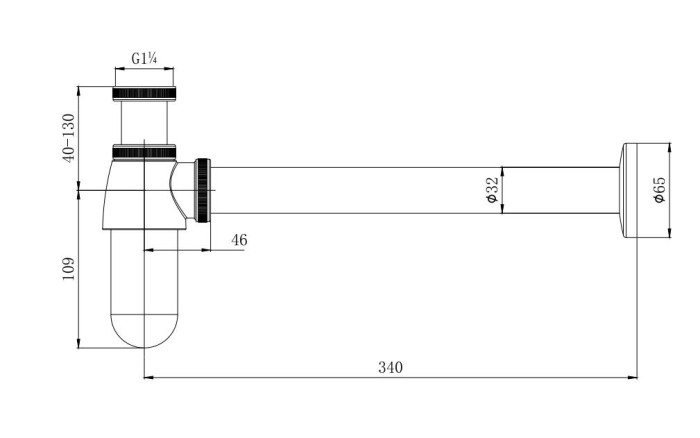 Сифон, Aquatek, хром арт. AQ6011CR