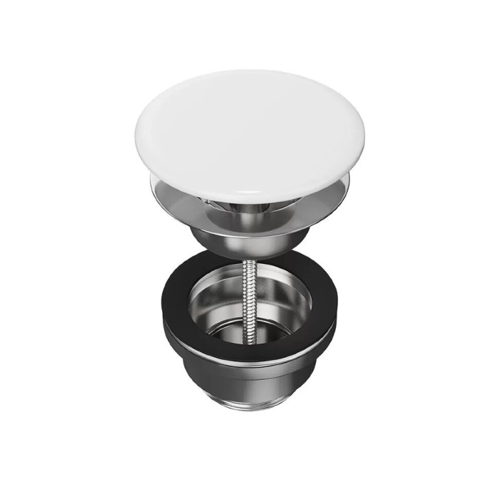 Донный клапан с керамической крышкой, Kerama Marazzi, белый - DRR.1/WHT