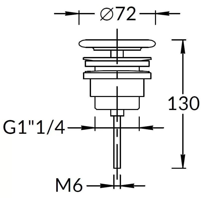 Донный клапан с керамической крышкой, Kerama Marazzi, белый - DRR.1/WHT