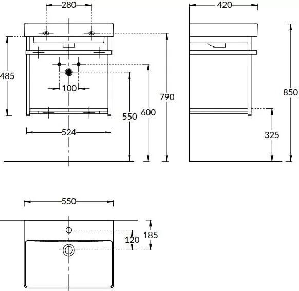 Металлическая структура 55 подвеснаясм, Pro Kerama Marazzi, черный - PRO.55.02\BLK.M