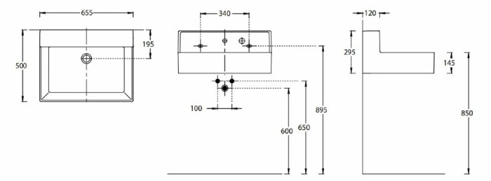 Раковина подвесная cо встроенным смесителем 65,5x50см, Tecnologica m Kerama Marazzi, белый - LO.M.wb.65