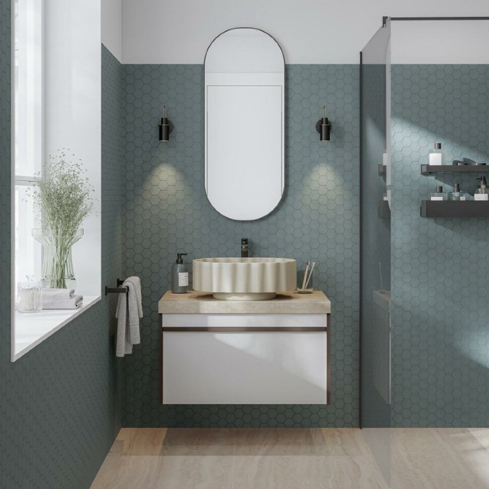 Тумба подвесная 80см с ящиком 1+1, Modula Kerama Marazzi, белый - MO.80.1+1\AR