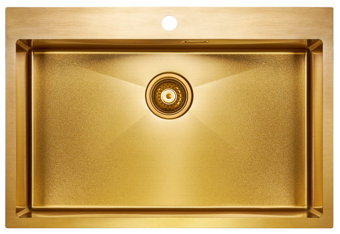 Мойка для кухни нержавеющая 750х510мм Paulmark SAAR, брашированное золото - PM807551-BG