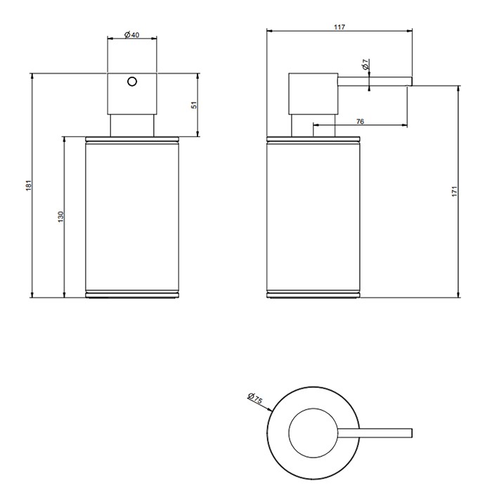 Дозатор для жидкого мыла настольный, Gessi 316, черный/brushed black metal pvd арт. 54738#707