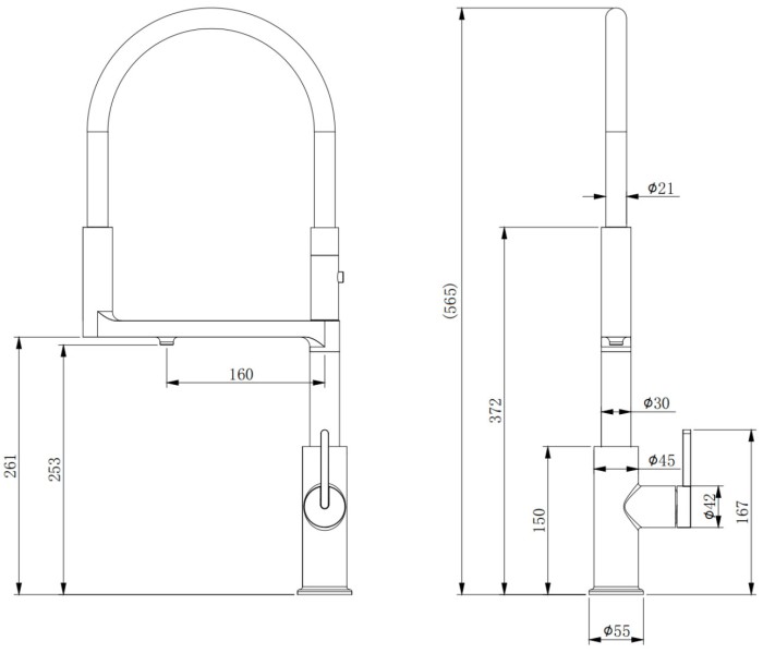 Смеситель для кухни  Paulmark TORNADO STARKE, хром - To213402-CR