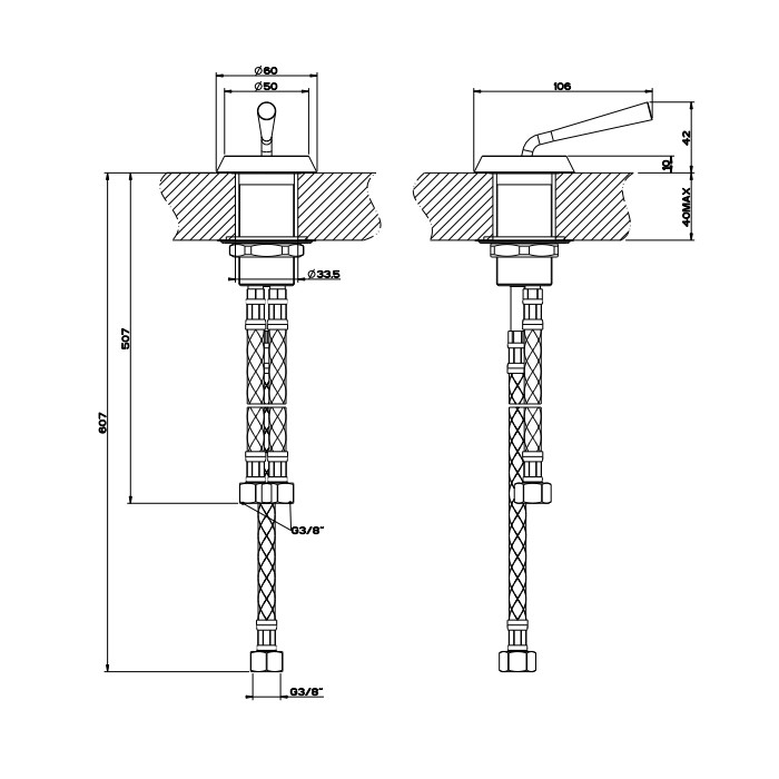 Рычаг удаленного управления, Gessi Cono, хром арт. 45010#031