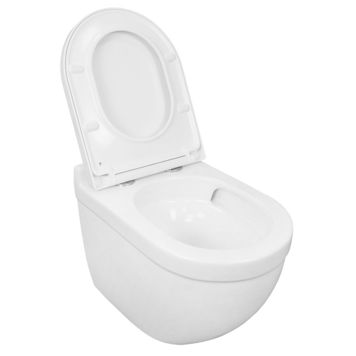 Подвесной унитаз 520х360х410 безободковый, смыв "торнадо", в комплекте быстросьемным с сиденьем микролифт, Azario Fora арт. AZ-0017-UQ1