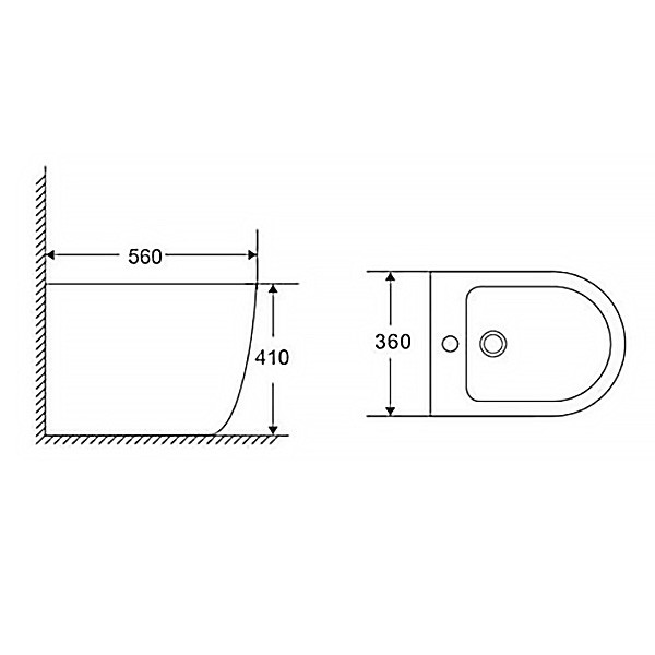 Биде напольное 490х395х150 санфаянс, белый, Azario Grado - AZ-2141C