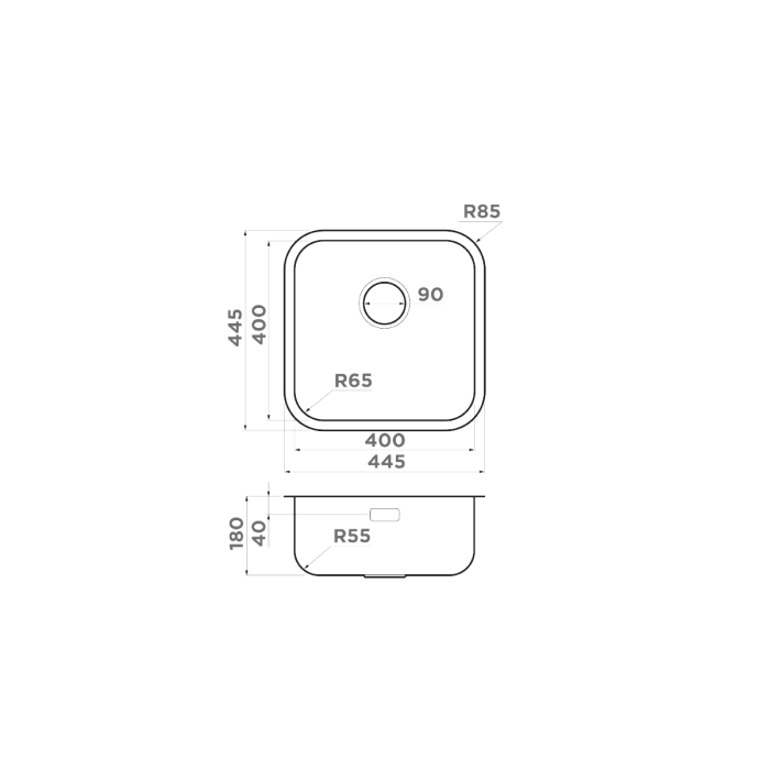 Кухонная мойка Omoikiri Omi 44-U, цвет I Quadro-IN нерж. сталь, цвет нержавеющая сталь арт. 4993494
