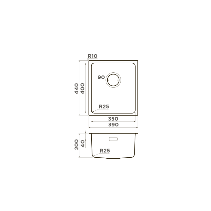 Кухонная мойка Omoikiri Tadzava 39-U, цвет I-AB нерж. сталь, цвет латунь арт. 4993078