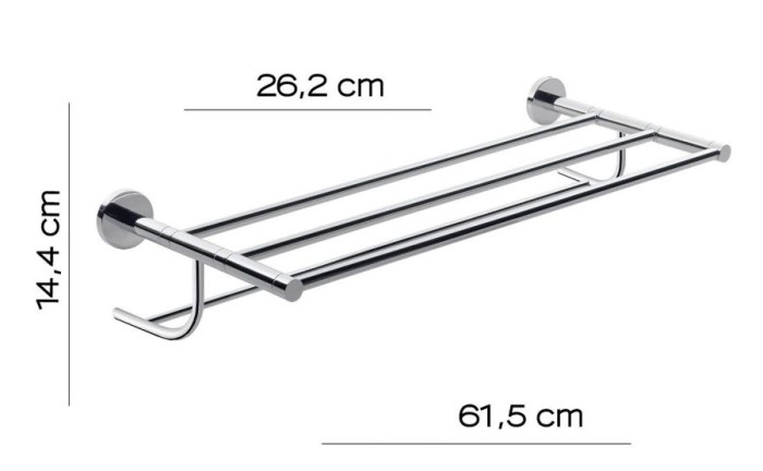 Полка для полотенец (61,5х26,2хh14,4) Gedy, FE35(13) цвет: хром