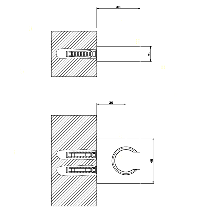 Держатель неподвижный для душевой лейки, Gessi Rettangolo, золото арт. 20157#080