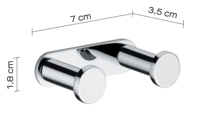 Крючок двойной Canarie Gedy, A226(13) цвет: хром