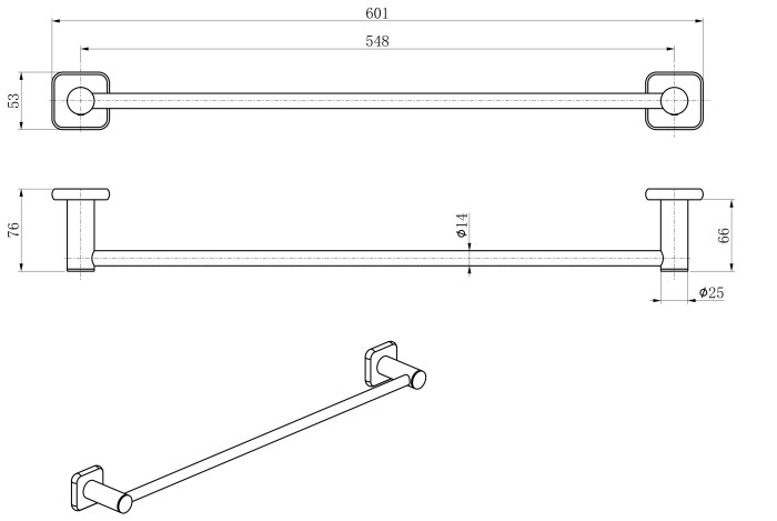 Вешалка для полотенец, Wonzon & Woghand, WW-V1101-GM цвет: графит
