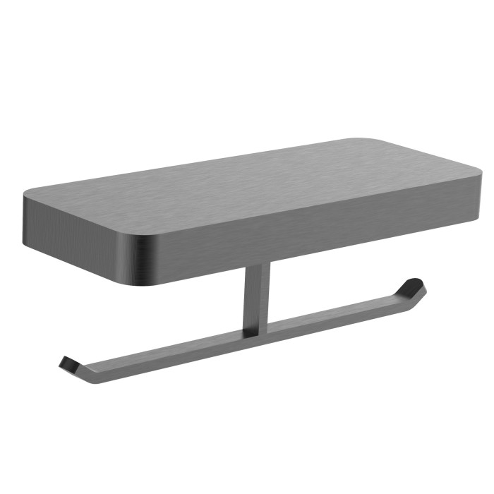 Двойной держатель для туалетной бумаги с полкой, Wonzon &amp; Woghand Lotte, WW-8356-BGM цвет: графит