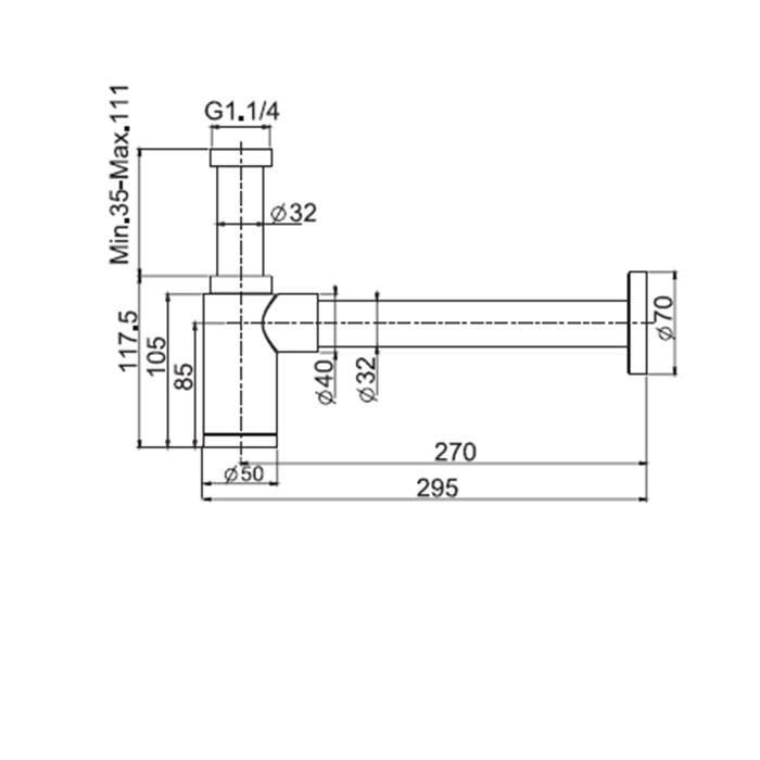 Fima Carlo Frattini Сифон дизайнерский для раковины, Sottolavabo, F406OR цвет: золото