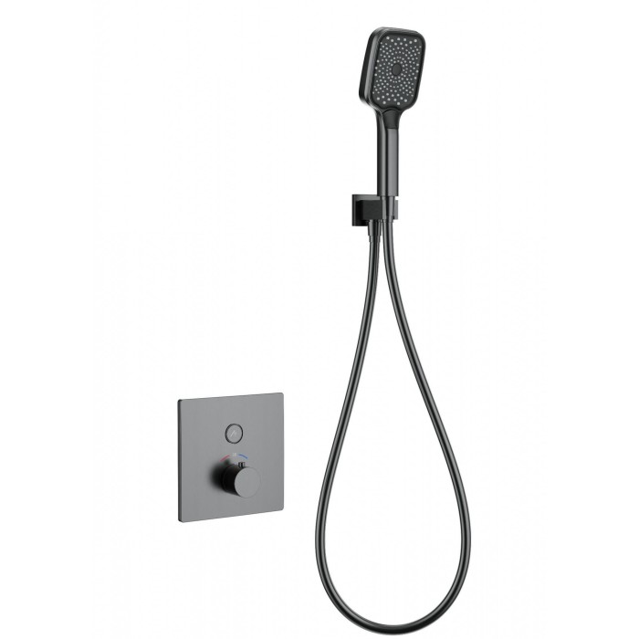 Смеситель для душа с термостатом встраиваемый, Wonzon &amp; Woghand, WW-D1017-B-BGG цвет: графит