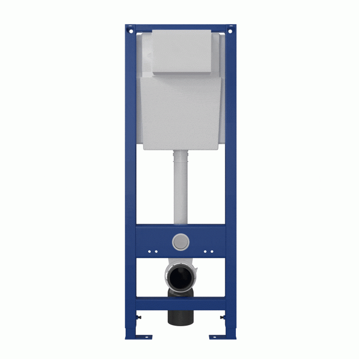 Инсталляция для скрытого монтажа унитаза, Line 410 клавиша смыва черная Soft Touch/хром глянец, BERGES Атом line арт. 040342
