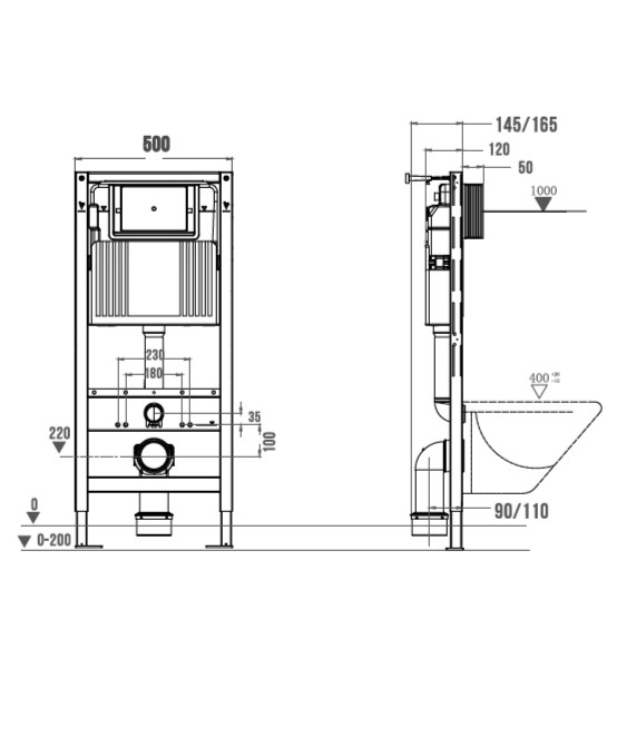 Инсталляция для унитазов, Wonzon & Woghand, WW-TI739A