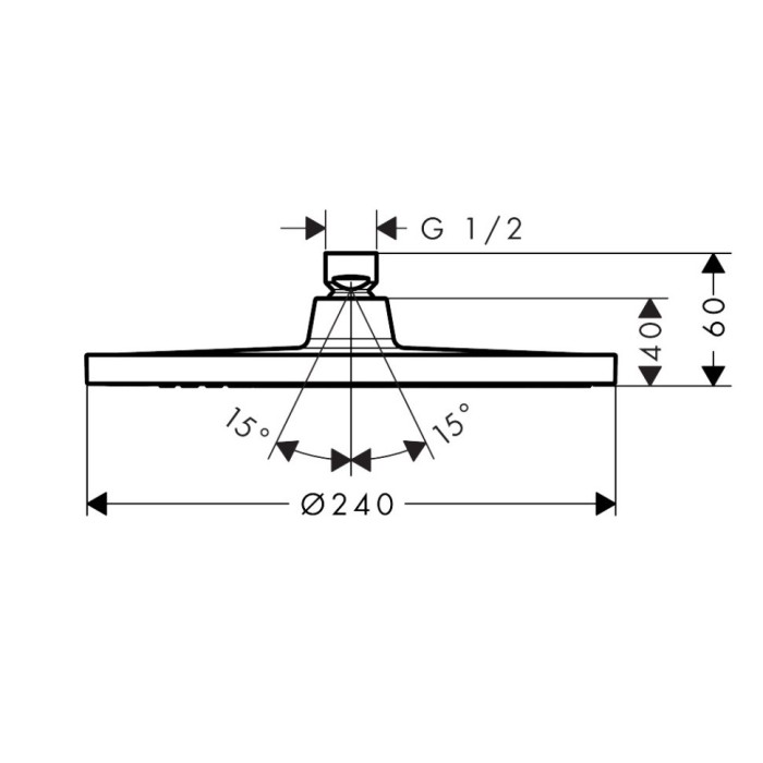 Верхний душ Crometta S Hansgrohe, хром арт. 26723000