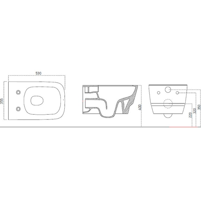 Унитаз подвесной с функцией биде, (без крышки), белый, Bello Boheme 971-2-MW