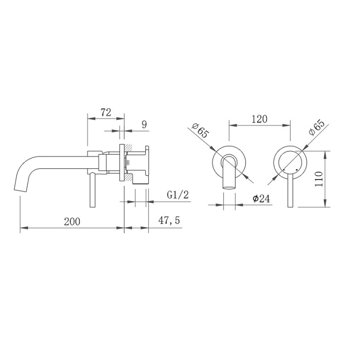 Смеситель для раковины Berges Ventas R с внутр. частью, 076011 цвет: золото, брак