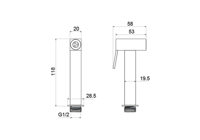 Гигиенический ручной душ, Aquatek, черный арт. AQ2058MB