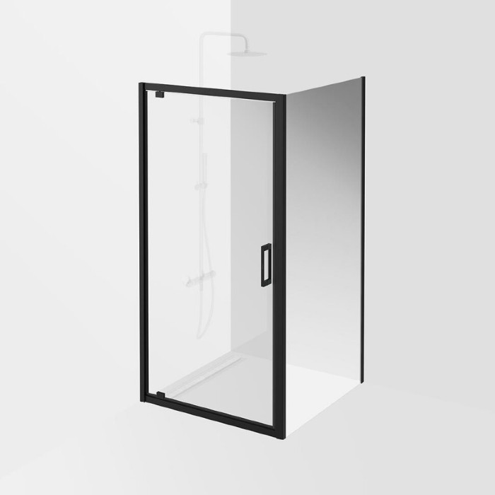 Душевая боковая панель 100х195, Vetro Kerama Marazzi, черный - VE.100.FP.BLK.M